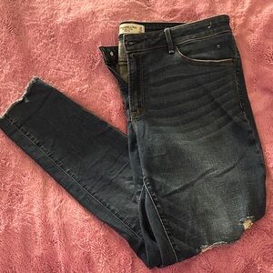 Abercrombie & Fitch Mid Rise Super Skinny Jeans - Dark Blue